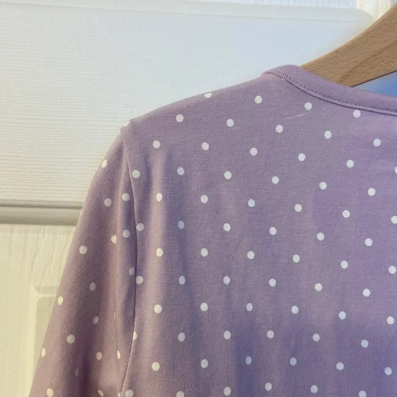 EUC Matilda Jane Purple and White Polka Dot Top - Picture 8 of 11